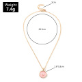 Shangjie OEM Kalung Fashion Huile Drop Collier Collier Double couche Collier de lune pour fille en gros